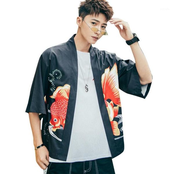 

missky 2020 new summer spring blouse men women casual loose shirts short sleeve fashion printing thin female male clothes1, White;black