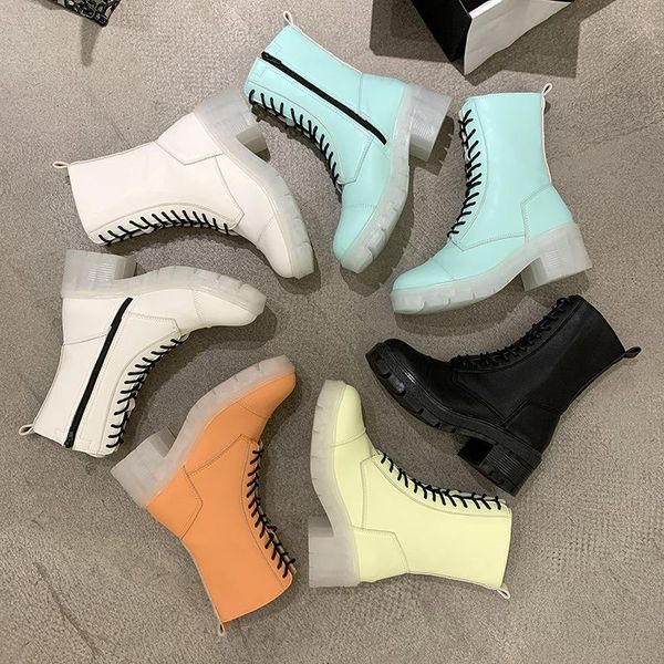 

clear bottom autumn/winter boots girl, 2021 new lee web celebrity with the same high-heel fashion boots, Black