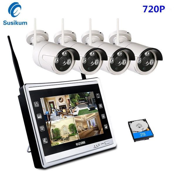 

wireless wifi security camera system 8ch nvr 4pcs camera 12 inch lcd monitor surveillance wifi kit1
