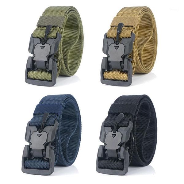 

waist support lightweight joker belt braided neutral tactical nylon magnetic rigger with quick-release buckle1, Black;gray