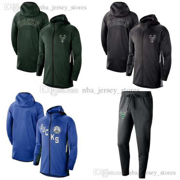 

мужчины milwaukee бакс showtime джерси терма flex performance full-zip баскетбол hoodie и тяжелое дыхание, Blue;black