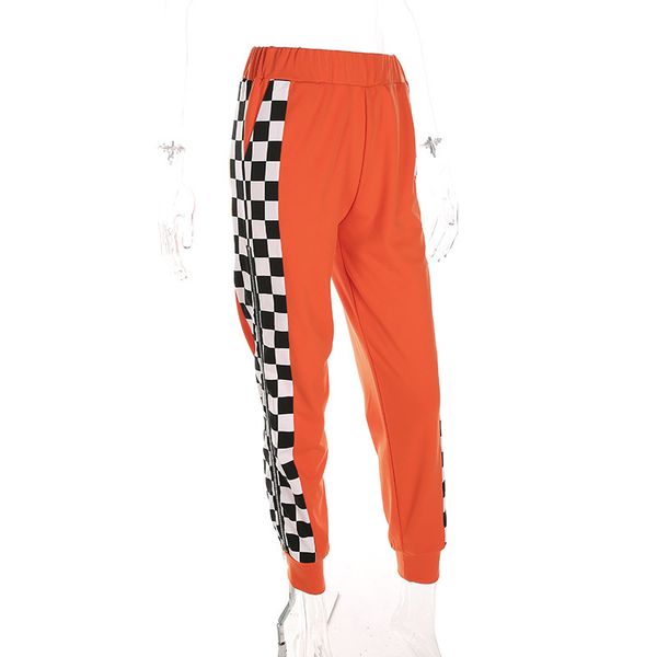 

2021 new summer sweatpants women chess zper sweat sarouel women's pants sqf4, Black;white