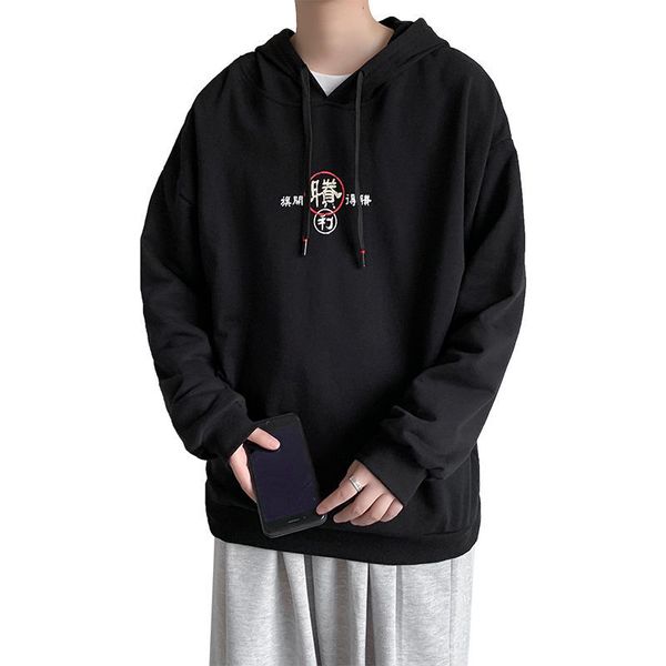 

уюкской мода hoodie мужчины новый мужская хлопок свитер пальто для мужчин национальный текст напечатанных свитер с капюшоном для мужчин бесп, Black