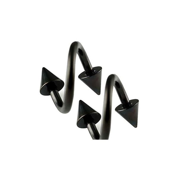 

modrsa 2pcs lot anodized stainless steel cartilage earring spike twisted barbell ear piercing helix tragus piercing body jewelry f jlloim, Silver