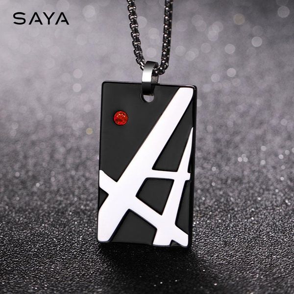 

necklace men, pendant trendy personality, european and american street pendant, hip-hop simple student jewelry tag, Silver