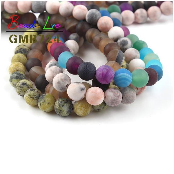 

4mm-12mm natural stone beads dull polish matte agates jaspers round beads for needlework jewelry making diy bracelet acc jllxio