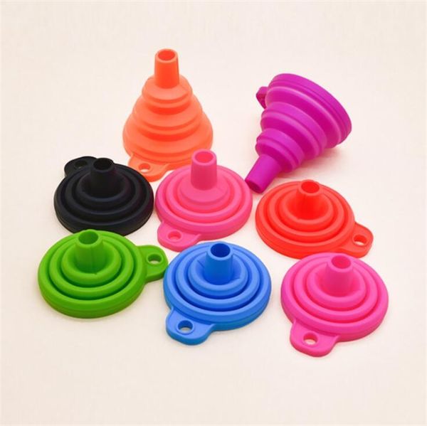 

mini foldable funnel collapsible silicone portable liquid dispensing tool home household kitchen tools gadgets colander