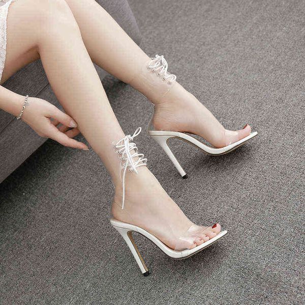 

open toe women's sandals with transparent glue before summer, Black