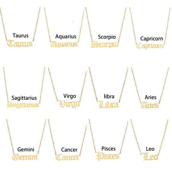 

taurus zodiac letter new stainless steel arrival necklace aquarius scorpio gemini sagittarius pendant jewelrypbg6