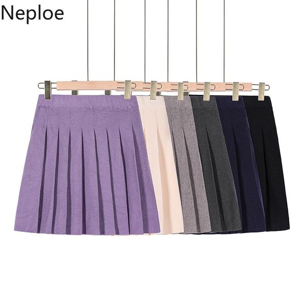 

skirts neploe knit pleated high waist slim fit sweet mini faldas 2021 fall fashion clothes office lady jupe femme saia 4f266, Black