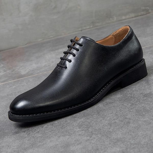 

genuine leather men's dress shoes men derby wedding party shoes for man black fashion oxfords men busines footwear1