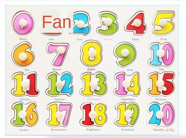 

1pcs kid early educational toys baby hand grasp wooden puzzle toy alphabet and digit learning education child wood toy yjn sqceju pingtoy