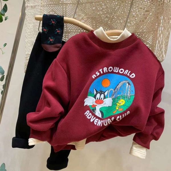 

winter and 2020 men's xixi new women's big children's plush sweater korean printed cat pullover, Black