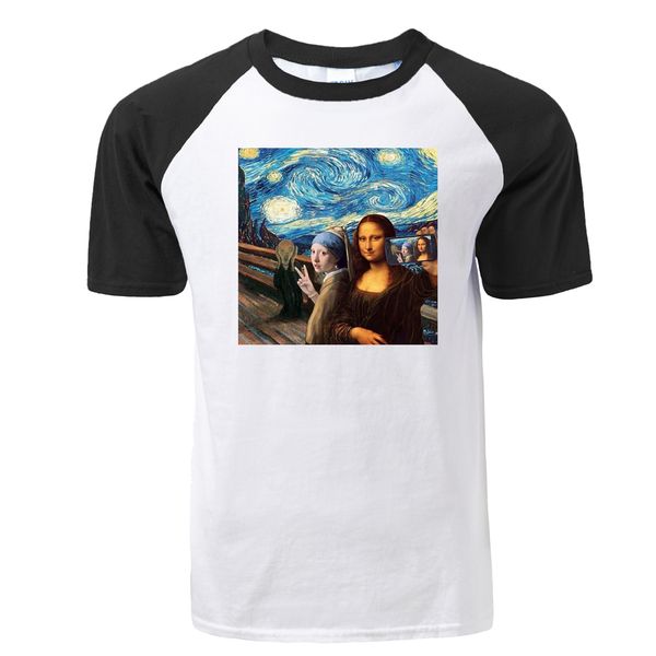 

mona lisa aesthetic harajuku fashion ullzang vintage graphic raglan funny cartoon 90s casual tees hooded sweatshirt hoodie men t shirt