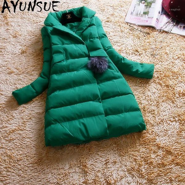 

ayunsue women's parka 2019 winter jacket women long down cotton coat puffer female jacket korean manteau femme hiver 7166 kj37321, Black