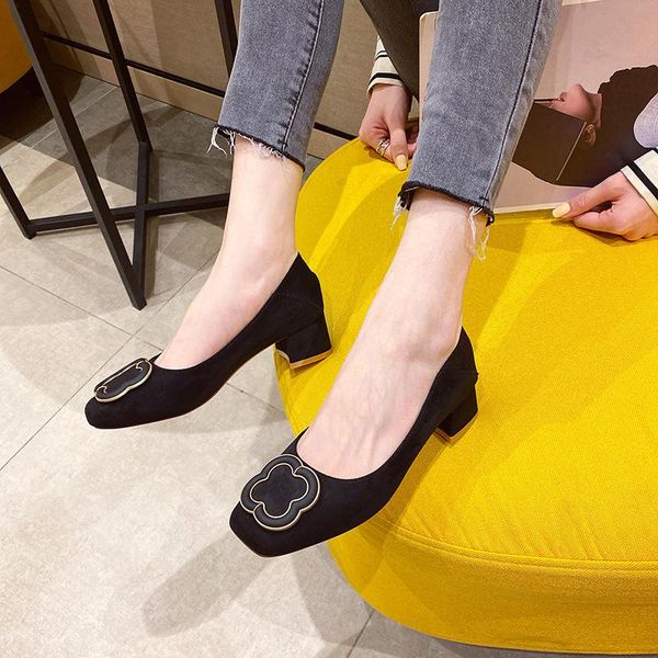 

2020 new summer nice fashion women pumps slingbacks thick heels round toe shallow elegant slip on single shoes, Black