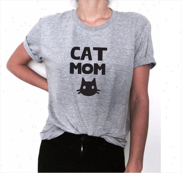 

cat mom letter print t shirt women short sleeve o neck loose tshirt summer women tee shirt camisetas mujer, White