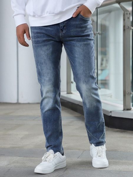 

men cat scratch bleach wash jeans u6is#, Blue