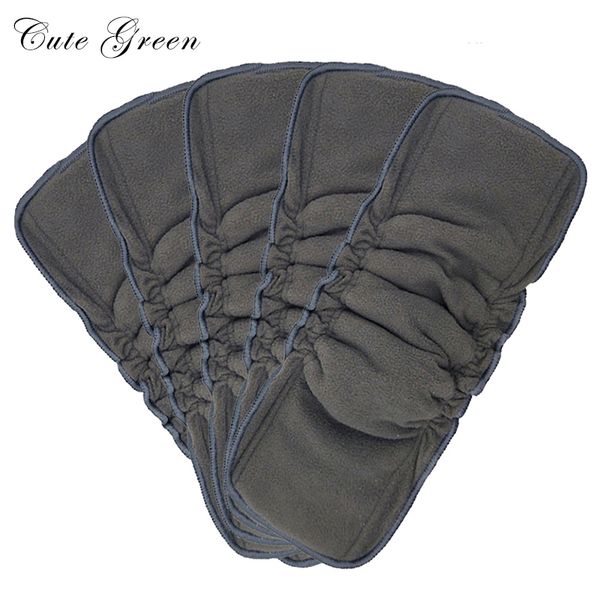 

5pcs reusable washable inserts boosters liners for real pocket cloth nappy diaper microfibre bamboo charcoal diaper insert q1116