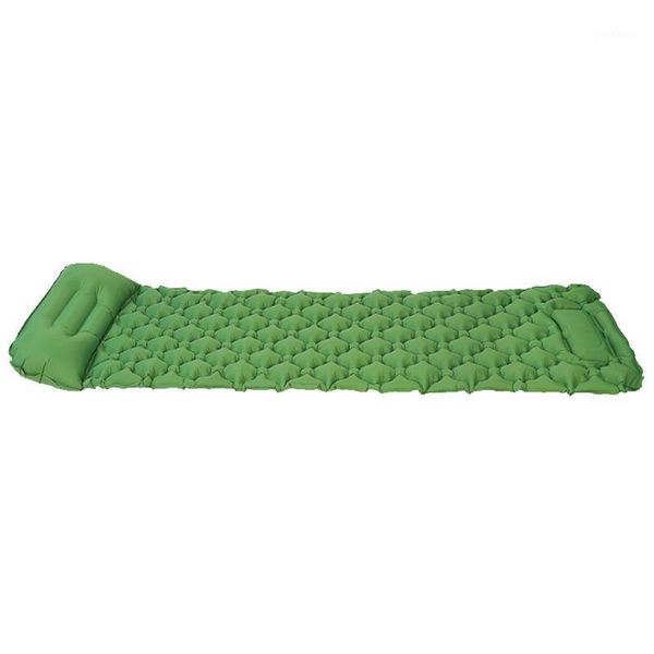 

pump portable inflatable sleeping mat outdoor camping with pillow folding bed backpacking nylon ultralight hiking travel beach1