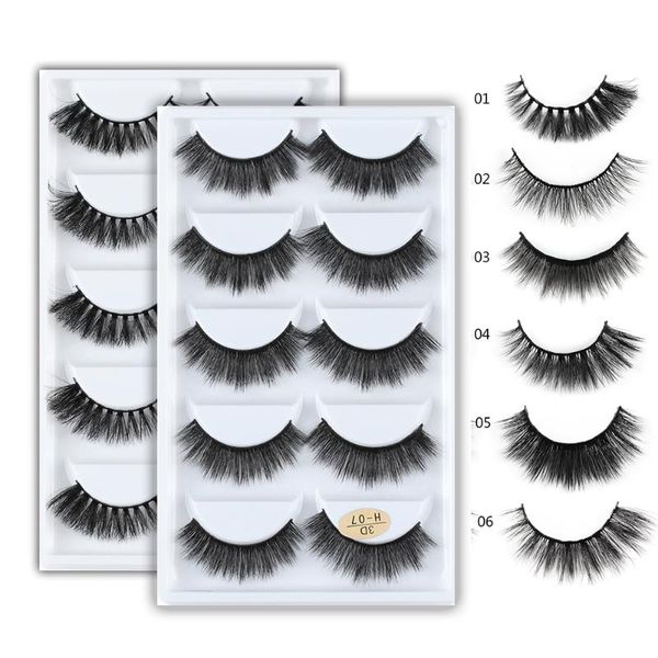 

5 pairs /pack 3d faux mink hair handmade cross long fake eye lashes extension make up beauty tools beauty makeup professional
