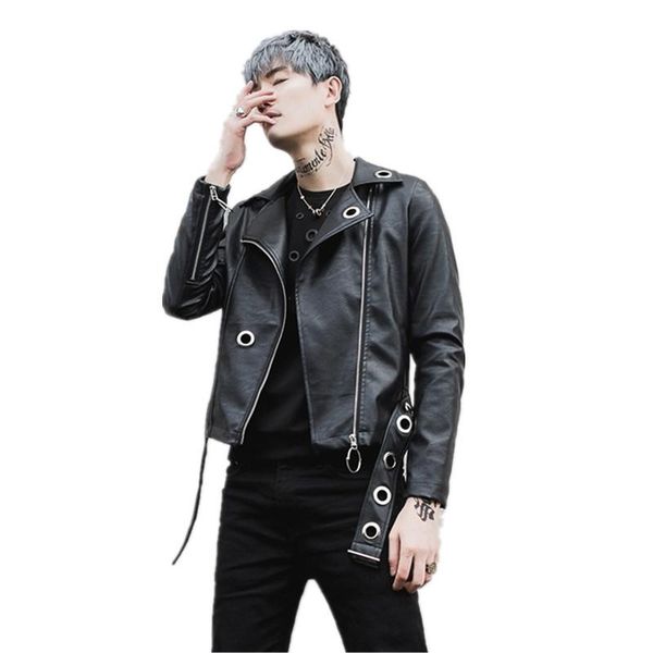 

men's jackets mcikkny men hip hop leather coats zipper nightclub outwear male singer stage costume, Black;brown