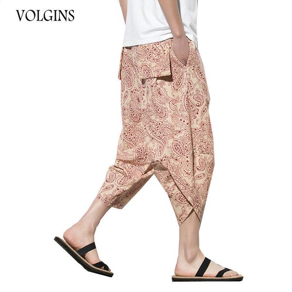

streetwear men casual harem cotton bloomers wide leg pants elastic waist pantalon homme trousers dropshipping
