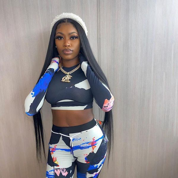 

2020 autumn women slim skinny patchwork tracksuit 2 pieces outfits long sleeve with leggings set female fitness suit, Black;blue