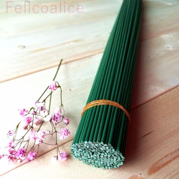 

30pcs 1/2/3/4/5mm 40/60cm paper covered artificial branches nylon flower iron wires for diy nylon flower accessory stems