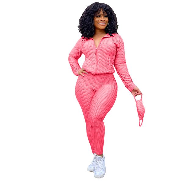 

women streetwear tracksuit 2 two piece set woman suit sport knitted set for women zip up jacket leggings sweatpants sweatsuit, White