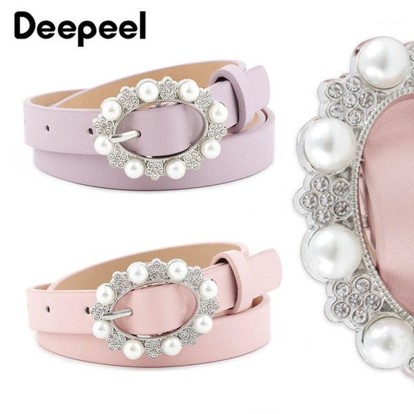 

Deepeel 1pc/3pcs 1.8X107cm Simple Wild Metal Diamond Pearl Pin Buckle Belt Imitation Leather PU Belts for Women Thin Waistband1, Black;brown