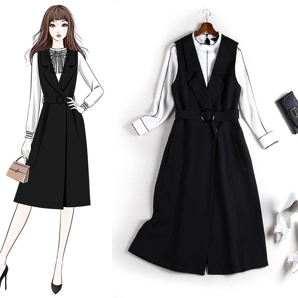 

new 2021 jacket weight vest dressed 8725 party vintage woman will see femme robe clothes l9ae, Black;gray