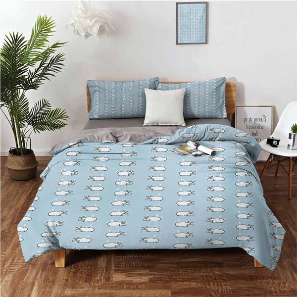 

counting sheep pattern sleeping monsters sweet dreams moon cute childish designbedding 3-piece set