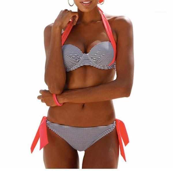 

new bikinis women swimsuit push up bikini set bathing suits halter summer beach wear plus size swimwear xxl1, White;black