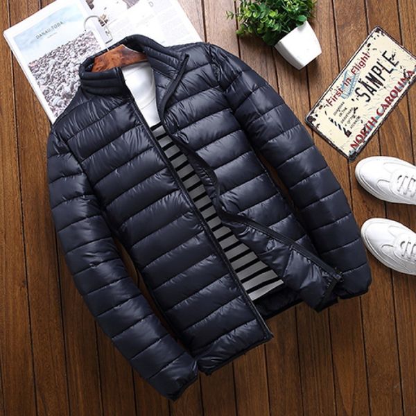 

fattening plus size down cotton padded jaet for young and middle-aged men, Black