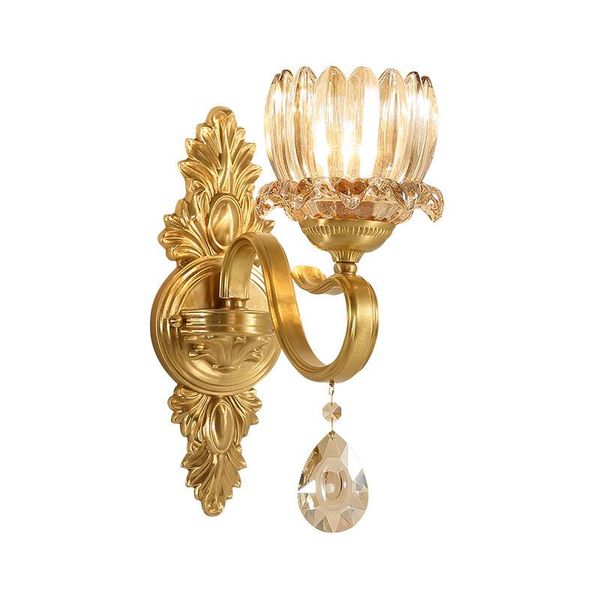 

wall light led full copper luxury crystal nordic mirror light luminaire bathroom living room decoration wandlamp 220v wf1114