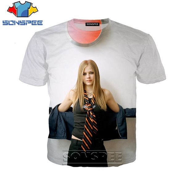 

popular new singer avril 3d print shirts oversized hippie horror men clothing
