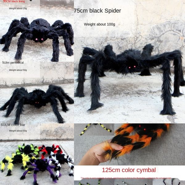 

mhmlq halloween spider web props plush spider haunted house decoration prop toy oiquo bar supplies simulation trick toys toy
