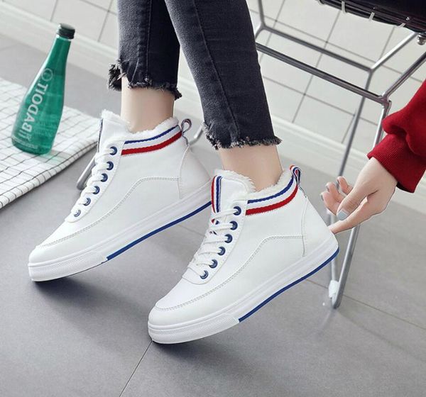 

women boots fashion warm platform snow ankle boots women casual shoes warm lace-up sneaker female botas zapatos mujer -670, Black