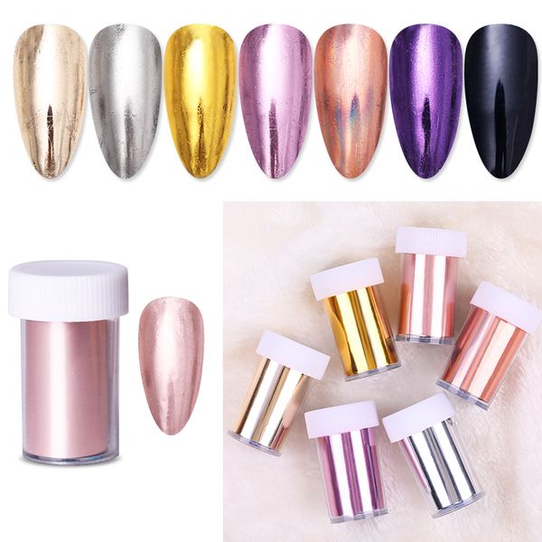 

1 roll pink gold sliver nail foils sparkly sky glitter nail art transfer stickers slider paper nail art manicures decoration new, Black