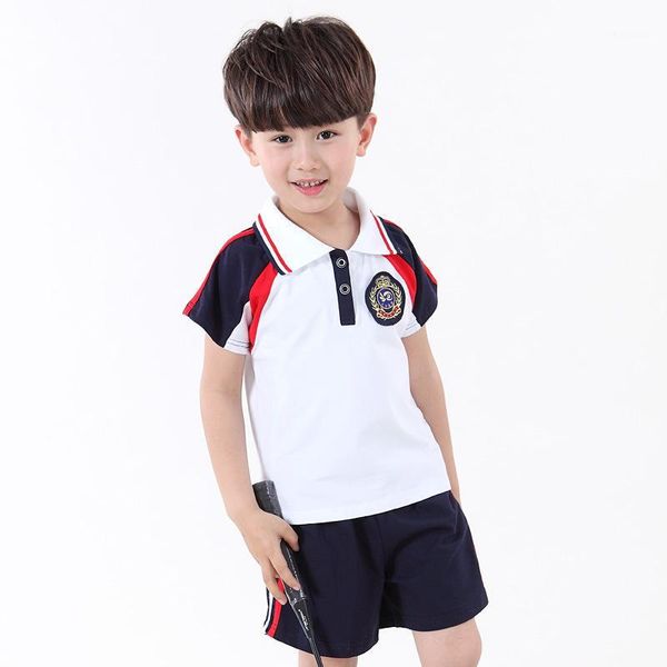 

clothing sets children school skirt boy and girl uniform1, White