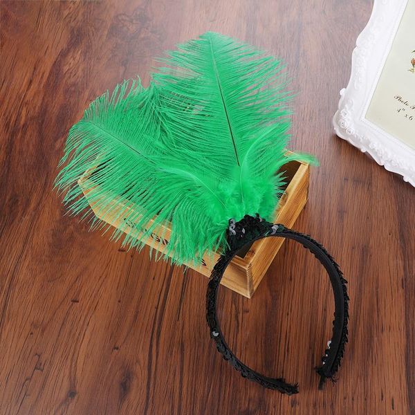 

haimeikang women head band beaded sequin flapper double feather headband headpiece party costume headband hair acc jllamn