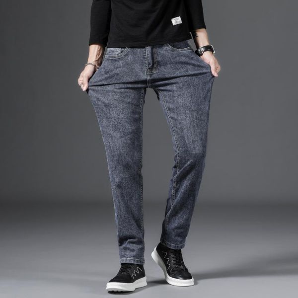 

men's jeans men classic homme pantalones hombre mannen soft black biker denim overalls mens pants, Blue
