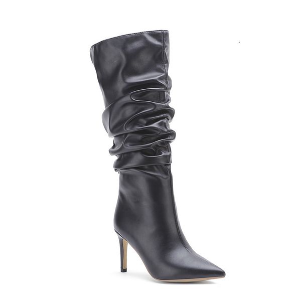 

new 2021 sale knee women high-heeled tall-heeled to autumn winter boots woman wedding shoes 1 6dgi, Black