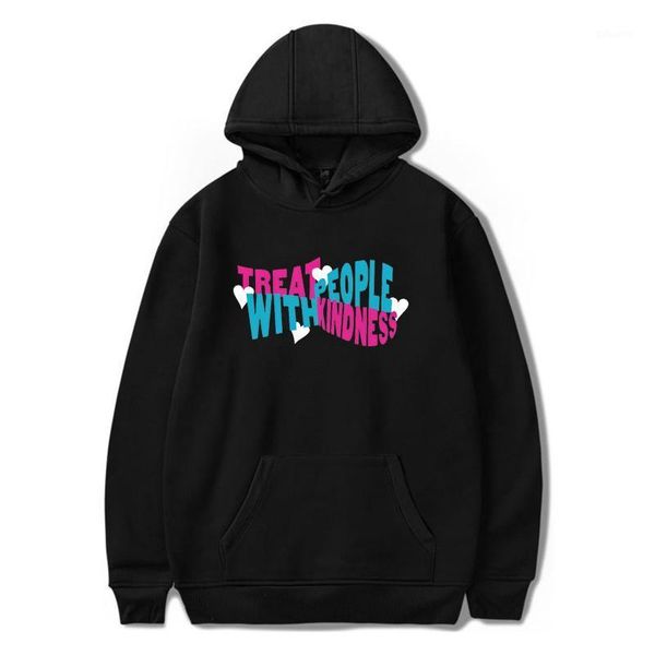 

harry styles treat people with kindness hoodies men women hip hop sweatshirts harajuku letter print warm hoodie clothes1, Black
