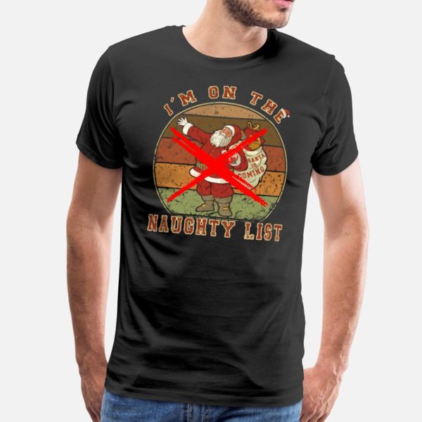 

iÂ´m on the naughty list funny santa christmas gift t shirt leisure vintage latest tracksuit hoodie sweatshirt