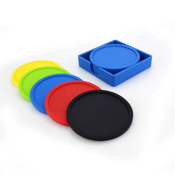 

food grade silicone cup mat set non-slip and heat insulation coasters creative design of the anti-overflow cup pad