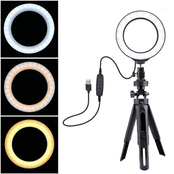 

flash heads 6 inch ring light with adjustable stand led dimmable 3 mode for youtube live stream makeup pography1
