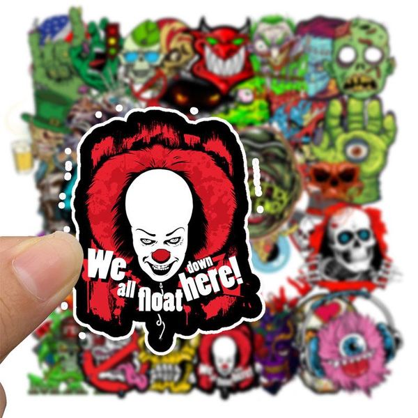 

50pcs waterproof lapskull horrible stickers graffiti patches stickers car stickers and decals motorcycle bicycle luggage skateboard toy