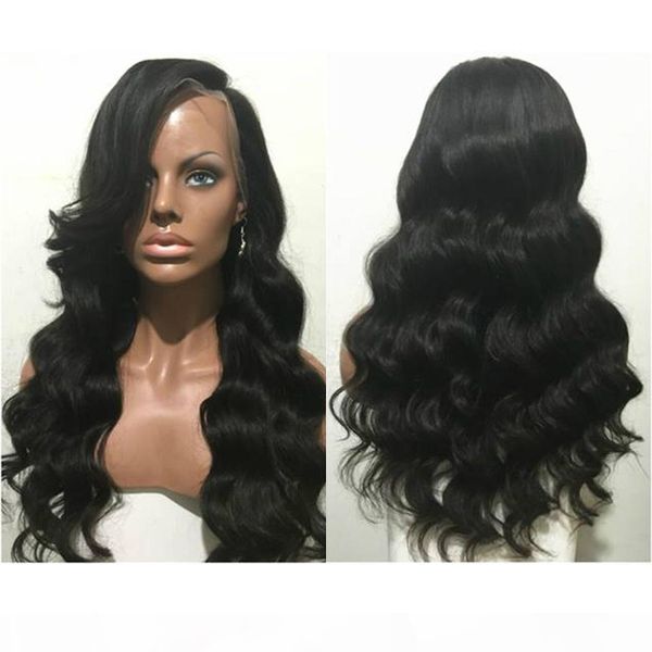 

full lace human hair wigs with baby hair lace front human hair wigs brazilian wavy wigs for black women, Black;brown